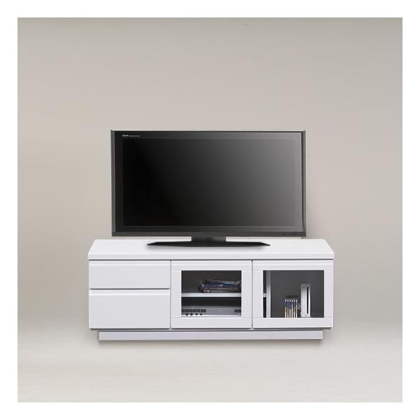 デザインテレビボード/ガラス扉付き収納テレビ台 　木製 幅120cm/カラー3色対応 完成品 18,318円