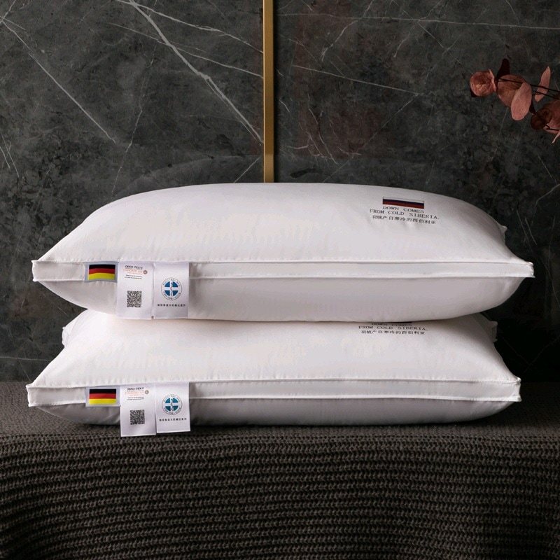 5つ星のダウン枕コア95ホワイトグースベルベット頸部保護椎骨は枕のコアを変形または崩壊させません