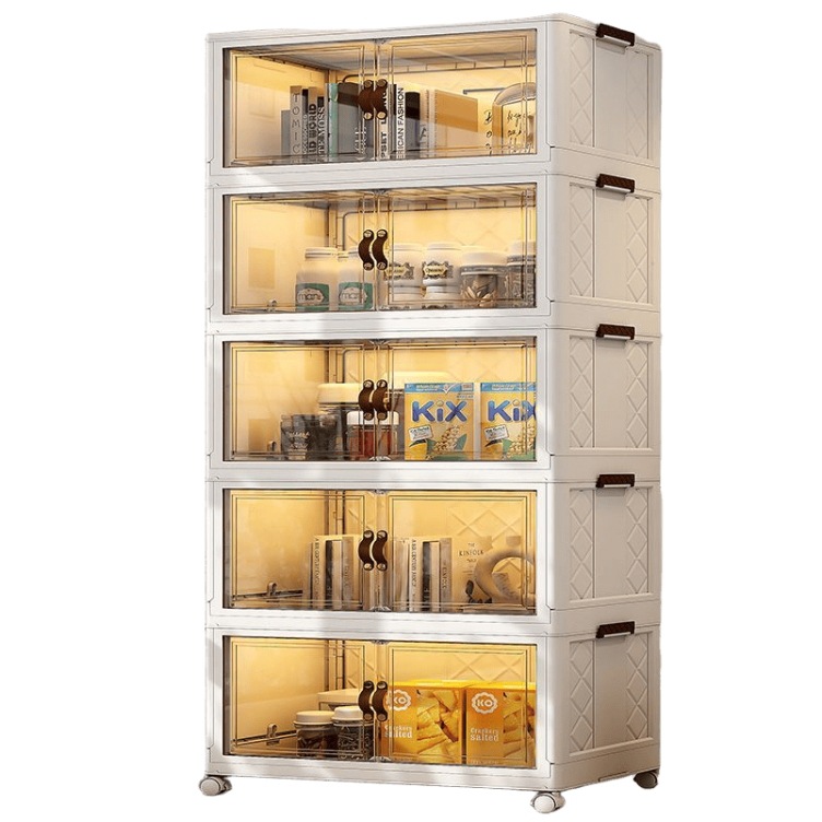 K-PAI 케이파이 문이 있는 접이식 수납장, 다기능 의류 및 장난감 정리함, 다층 수납 캐비닛