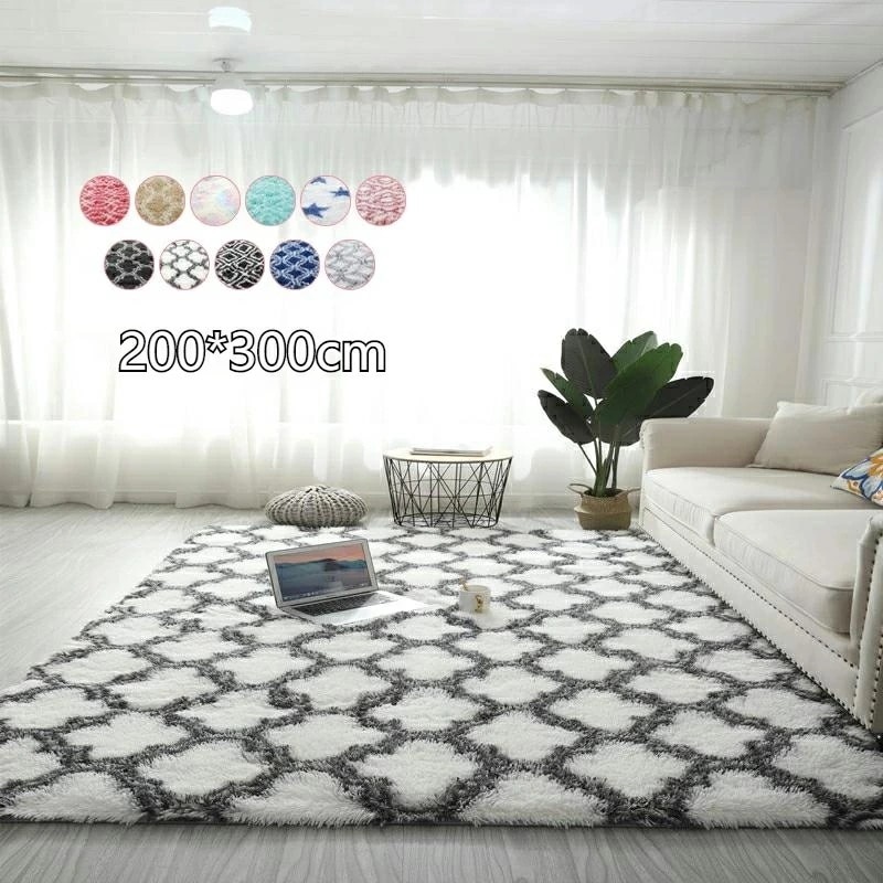 カーペット 200*300cm 寝室　ふわふわ　角型マット マット フェイクファー プレイマット ウインドウマット 防音カーペット 敷マット インテリア 洗える 滑り止め キッズ 子供部屋飾り プレゼ