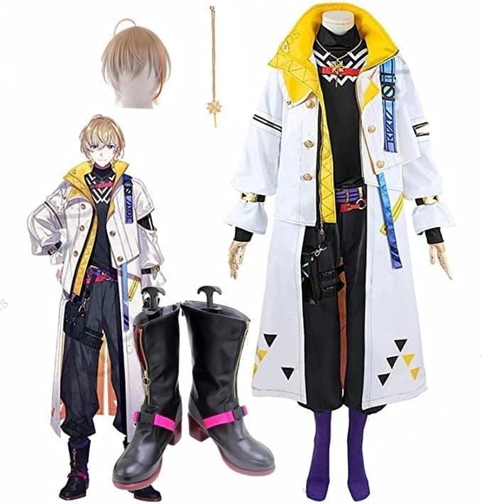 【即納】最安値挑戦 衣装+ウィッグ＋靴+ネックレス 学園祭 ハロウィン vtuber バーチャル 仮装 セラフダズルガーデン 風楽奏斗 渡会雲雀 衣装 コスプレ 四季凪アキラ 全セット 新衣装