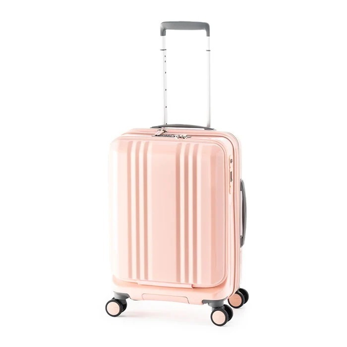 ハードキャリーケース デカかるEdge Front Open 3～4泊 37L+7L ALI-077-18FW-CPK コーラルピンク
