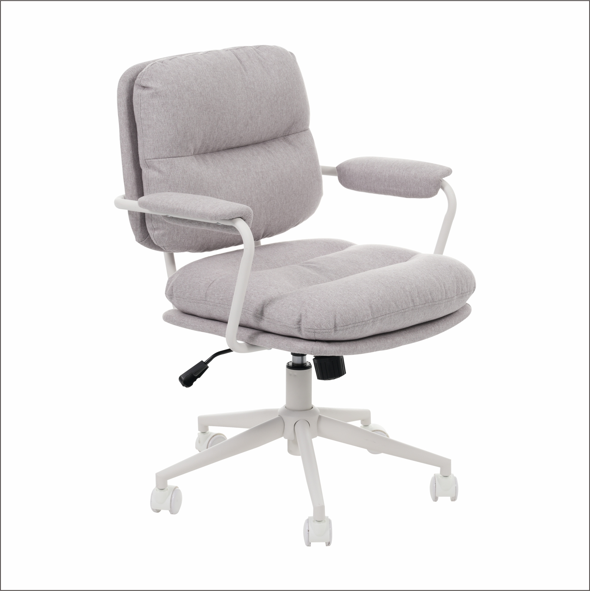 371【ファブリック】グレー デスクチェア 在宅ワーク オフィスチェア おしゃれ 3Dソフトパッド　極上の座り心地　360回転 椅子 肘付 チェア 学習 かわいい シンプル 疲れにくい 北欧 回転 9,403円