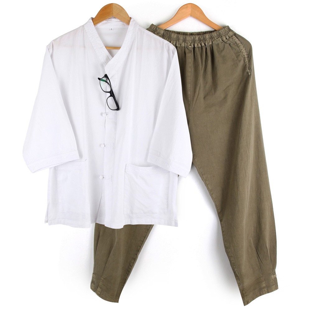 改良韓服 生活韓服 夏 半袖 7分丈 袖 チョゴリ シャツ グリーン 韓国韓服 改良韓服 生活韓服 団体服 男女共用