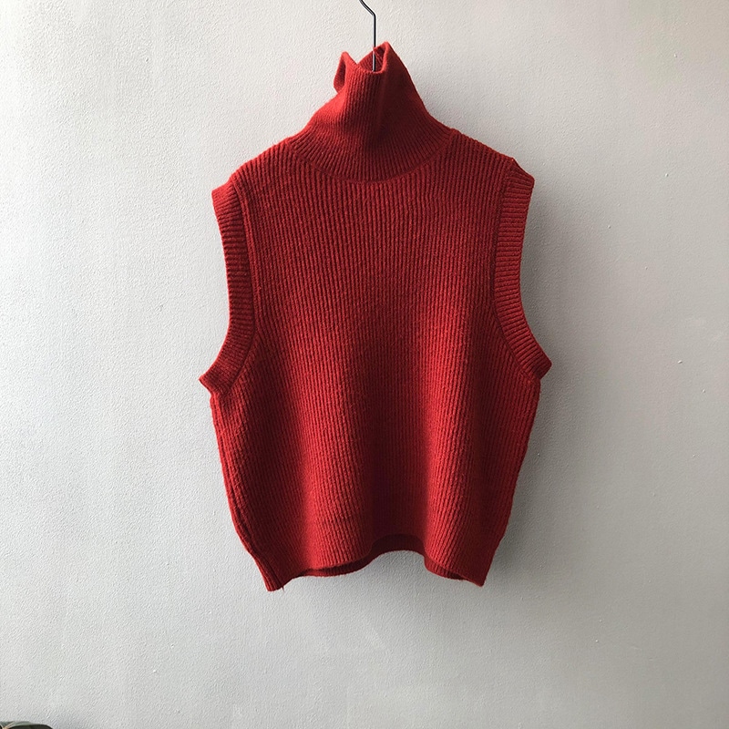 トップス ベスト ニットベスト タートルネック プルオーバー ミディアム丈 かわいい 大人可愛い きれいめ シンプル 上品 おしゃれ かっこいい カジュアル こなれ感 個性的 主役級 存在感 抜け感