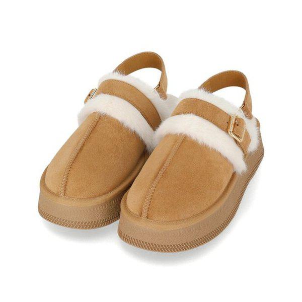 軽量クッション ファー 起毛ウール 女性 スリッパ 1XWA76XA_GN