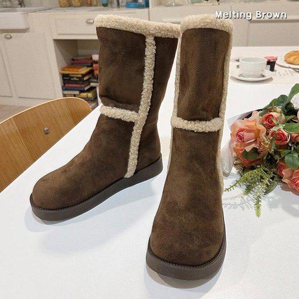 女性用冬の毛皮ブーツ ミドルブーツ SS06