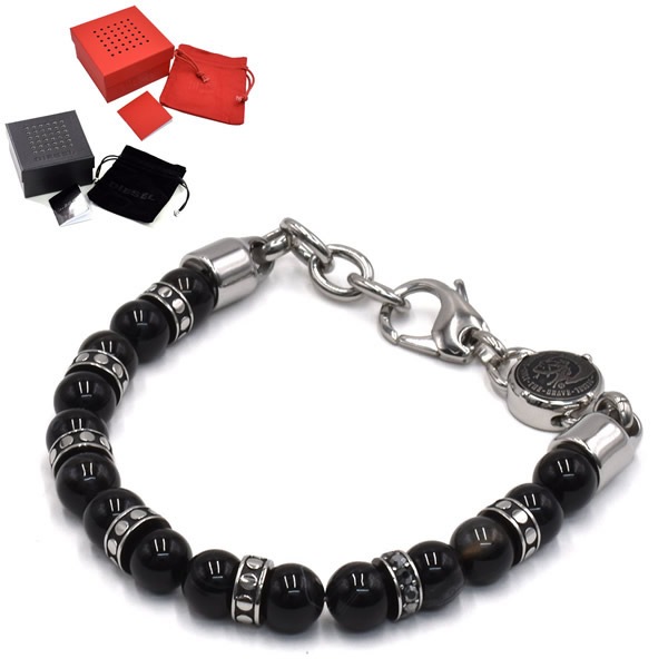 ブレスレット DX1163040 BRACERET アクセサリー メンズ ブラック シルバー