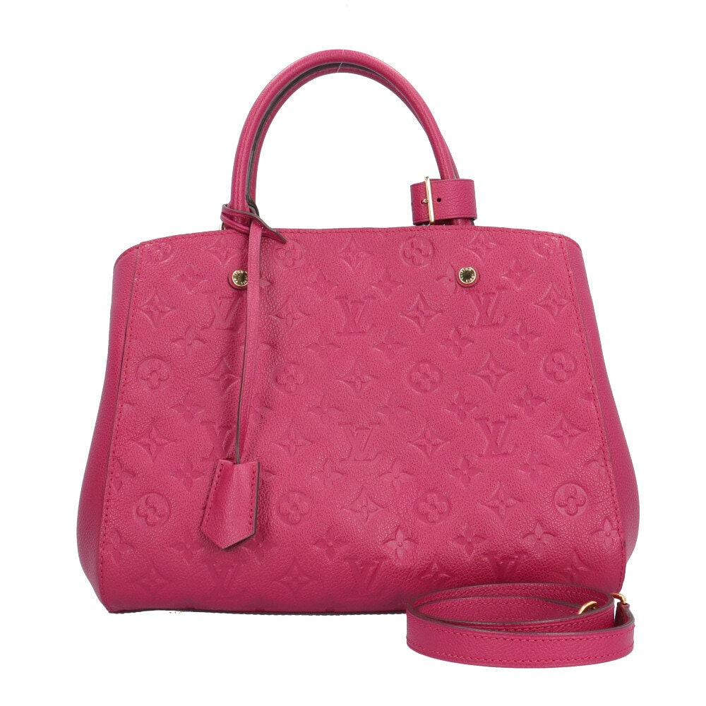 ルイヴィトン モンテーニュMM モノグラムアンプラント ショルダーバッグ モノグラムアンプラント M41196 ピンク LOUIS VUITTON 中古