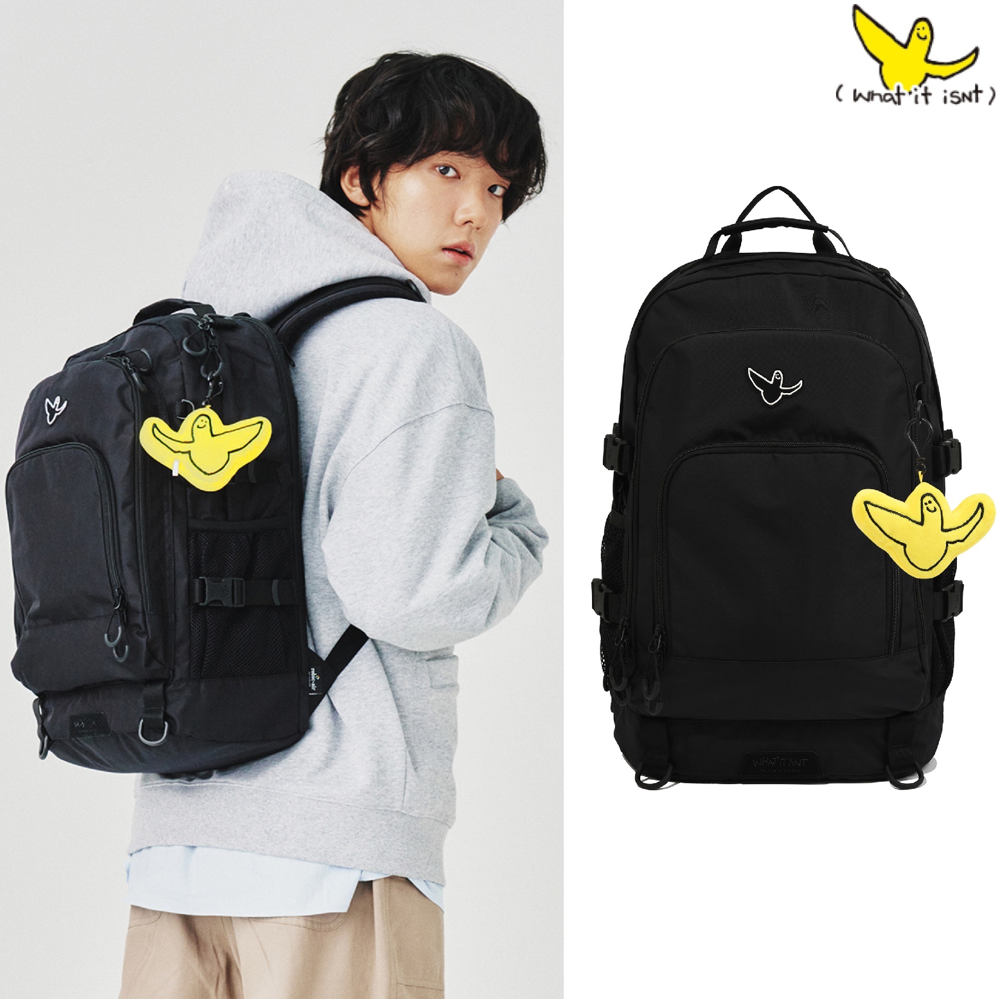 Angel Flight 30L Backpack (+Keyring) 新商品 新学期 韓国人気 韓国ファッション 男女共用 カップルアイテム ストリートファッション カジュアルバッグ 学生バッグ