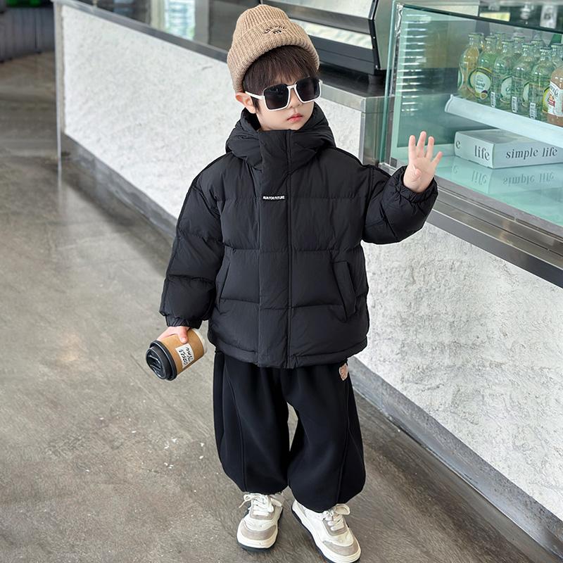 男の子ダウンジャケット24洋風子供フード付き暖かいコットンジャケットベビーコットンジャケット