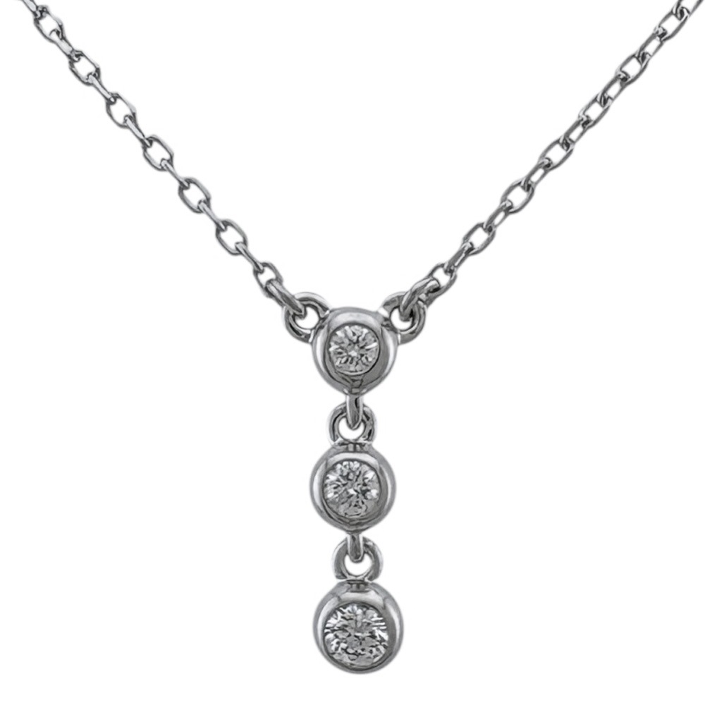 ミキモト ネックレス 18金 K18ホワイトゴールド ダイヤモンド MIKIMOTO 中古 美品
