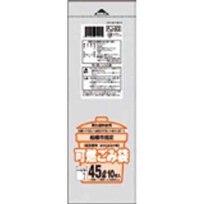 船橋市 不燃20L10枚入透明 FJ06 [xまとめ買い（30袋x5ケース）合計150袋セット] 38-522