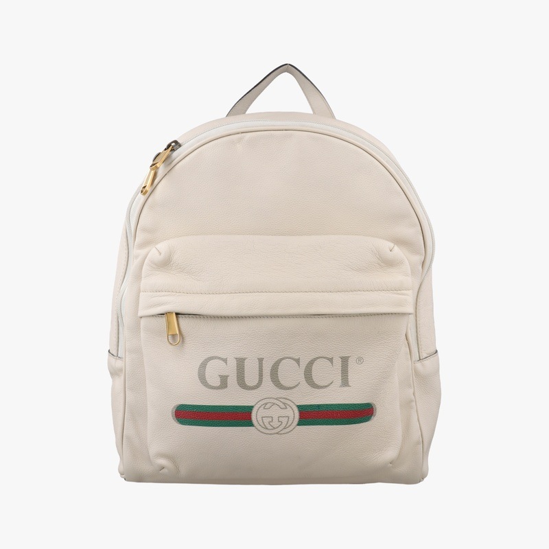 GUCCIプリント ホワイト レザー 547834 I027231383中古