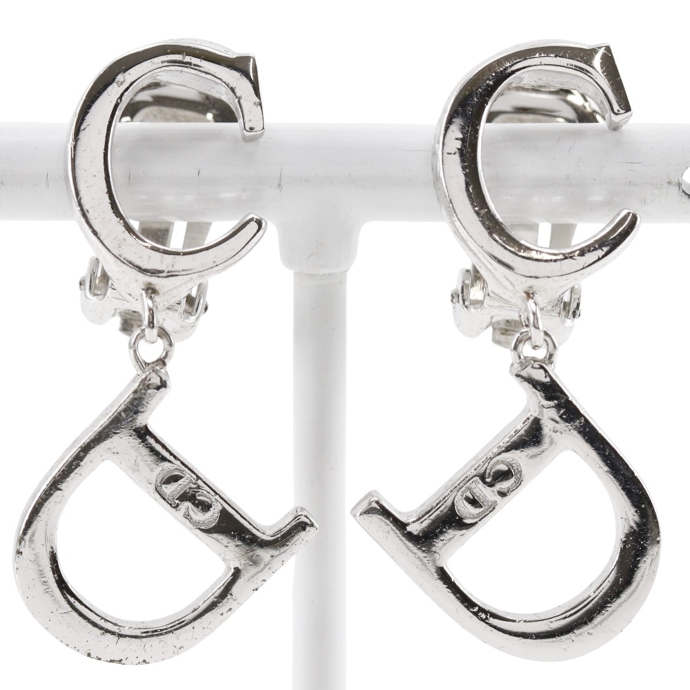 CD イヤリング 金属製 シルバー 約5.5g レディース 中古品