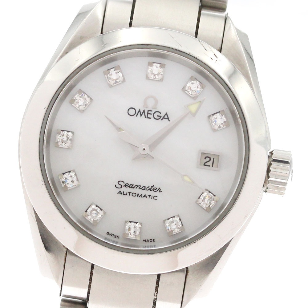 オメガ OMEGA 2563.75 シーマスター アクアテラ 11Pダイヤ 自動巻き レディース _867925【中古】