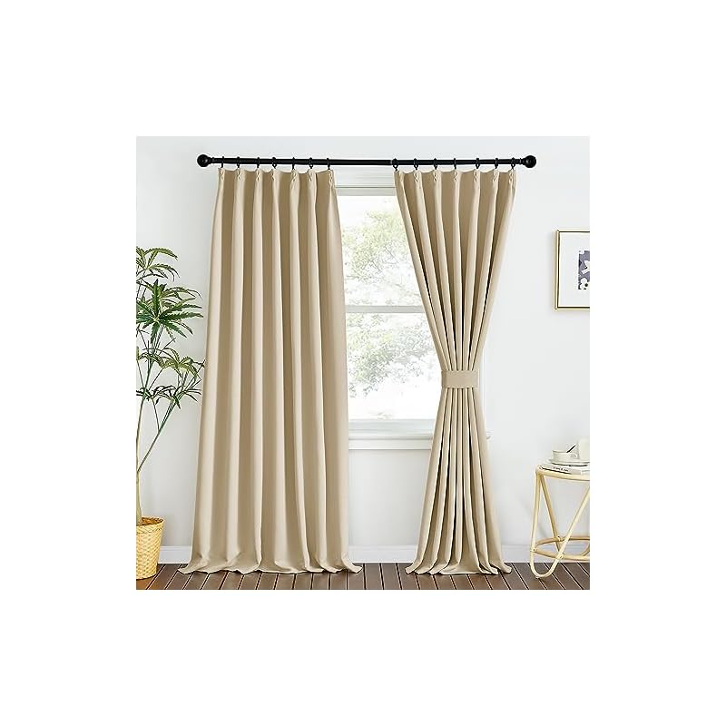 PONY DANCE 遮光カーテン 防音 保温 遮光 厚手 断熱 省エネ おしゃれ かわいい UVカット 部屋 寝室 可愛い ホーム飾り 幅100cm丈200cm 2枚セット ベージュ