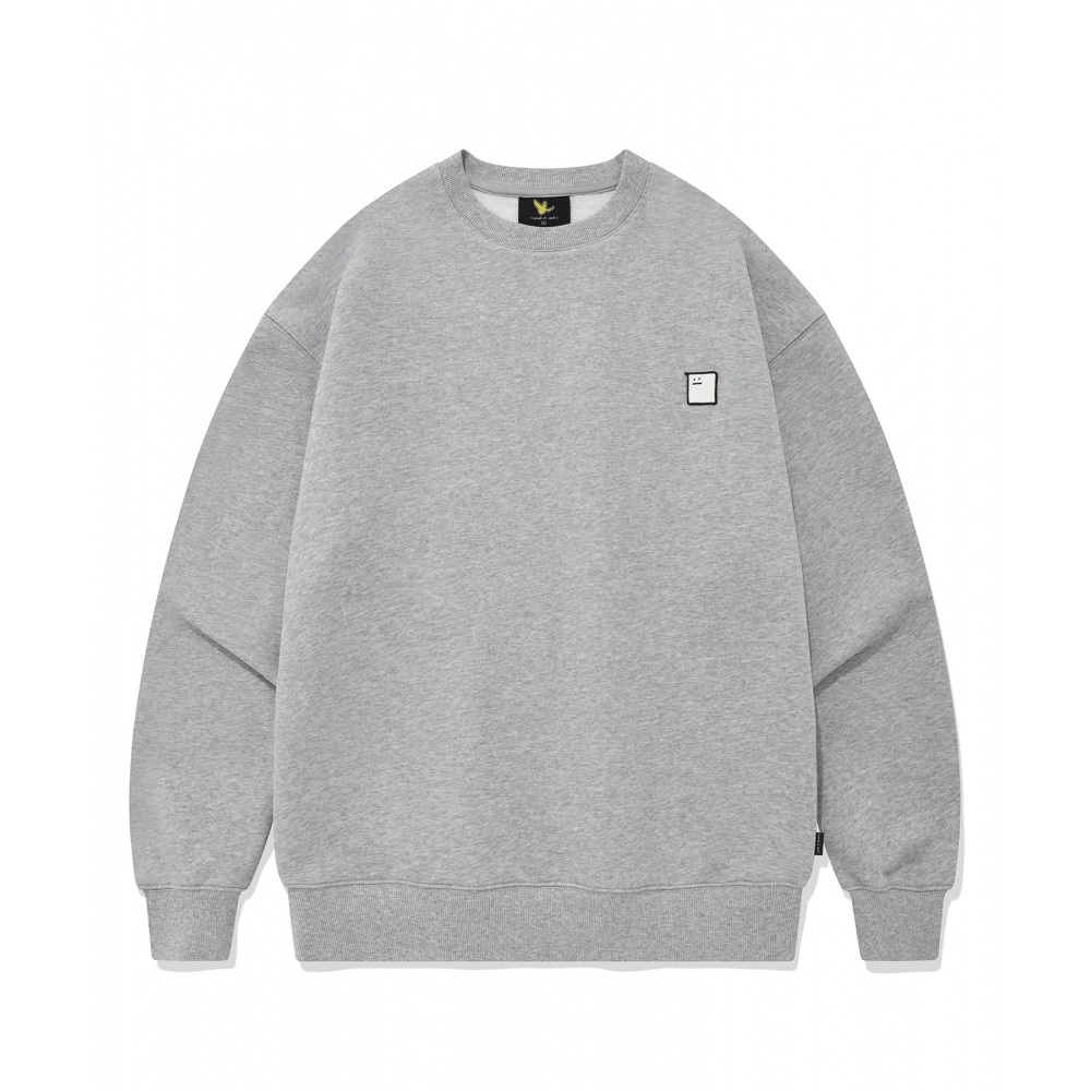 WHATITISNT [アウトレットムジンジャン] BLOOMING SHMOO WAPPEN SWEATSHIRT GRAY