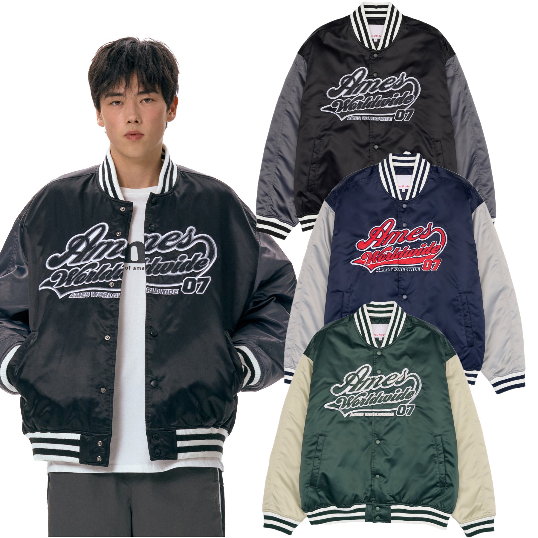 [AMES-WORLDWIDE] [韓国ベスト] AMES STADIUM JACKET 3色