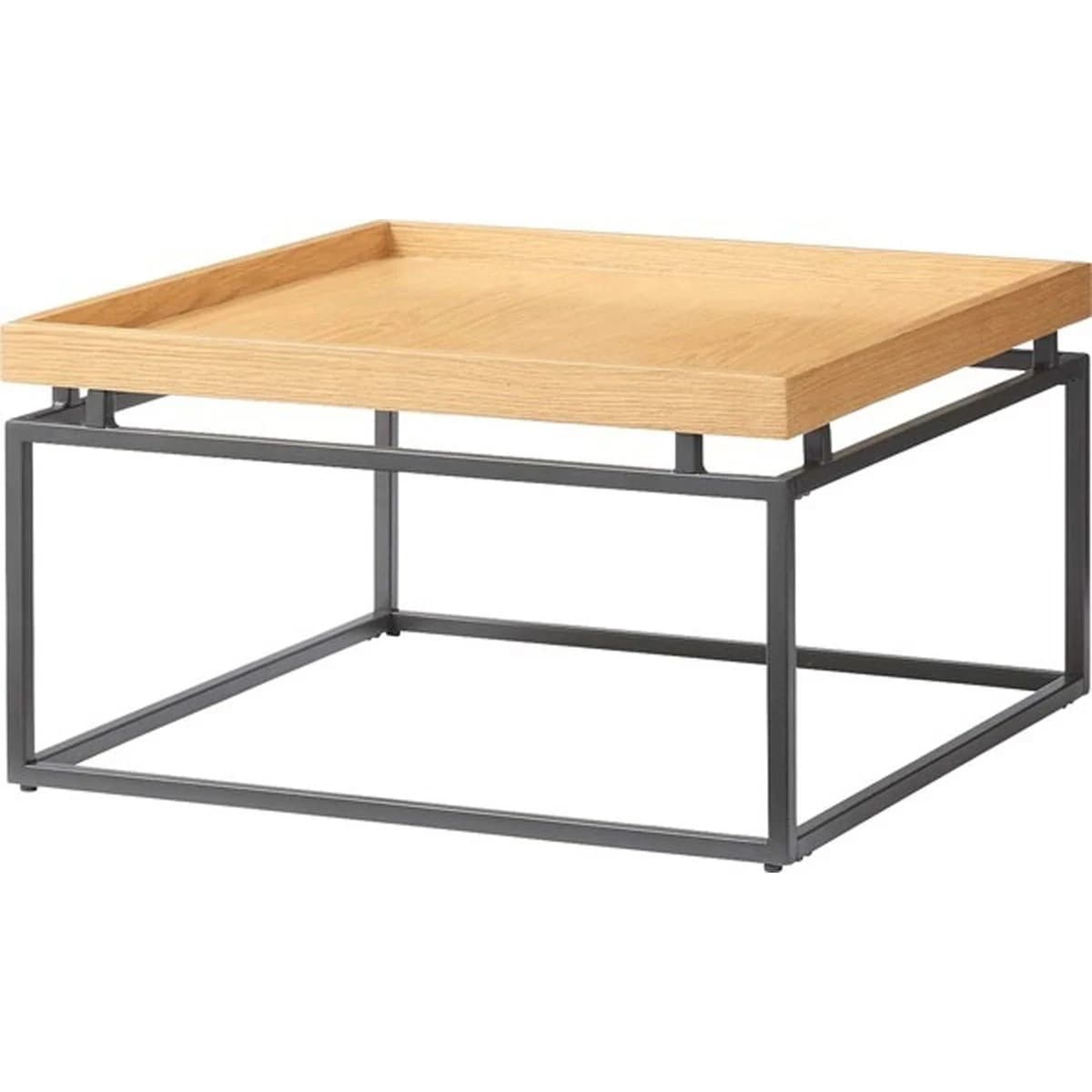 リビングテーブル 天然木化粧繊維板 アッシュ ラッカー塗装 スチール 粉体塗装