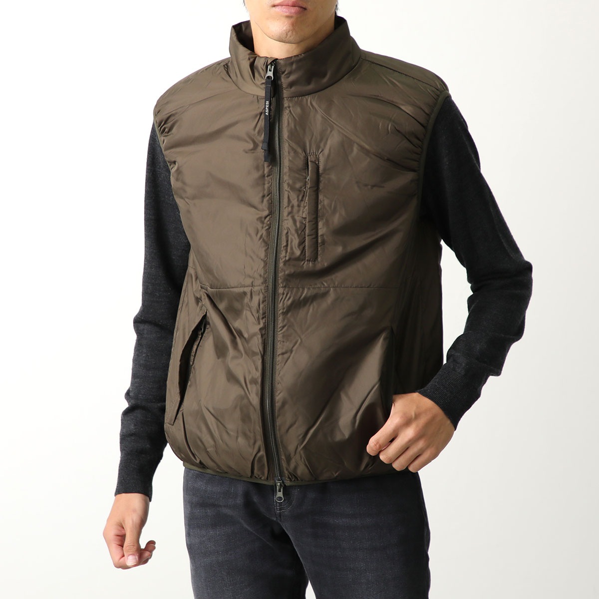 ASPESI アスペジ ベスト GILET JIL G19979 61C9 メンズ 中綿入り ジレ ナイロン ノースリーブ スタンドカラー 軽量 カラー3色