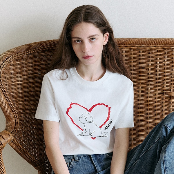 HEART FRIENDS PUPPY T-SHIRT WHITE