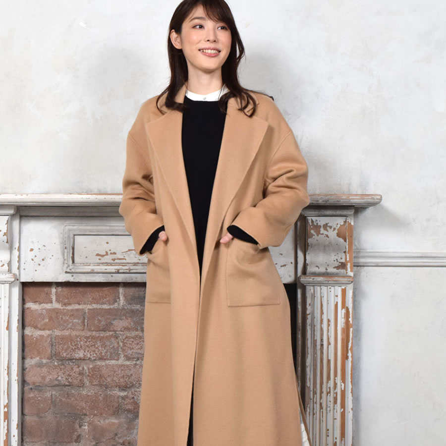 [Merfirge]カシミヤ&ウール ダブルフェイス コート サイド スリット(CA3109)