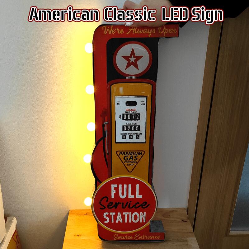 アメリカン クラシック LED Sign Full Service Station 電飾看板 ガレージ 雑貨 おしゃれ 店舗 バー カフェ かわいい お店 レストラン インテリア アメリカン ガレージ