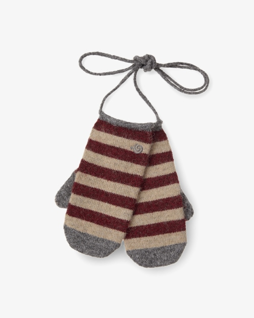 【AEAE】 STRIPE MITTEN GLOVES [BURGUNDY] 手袋 正規品