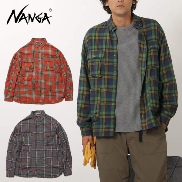 ナンガ NANGA FADE PLAID CAMP SHIRT フェードプレイドキャンプシャツ メンズ 長袖シャツ