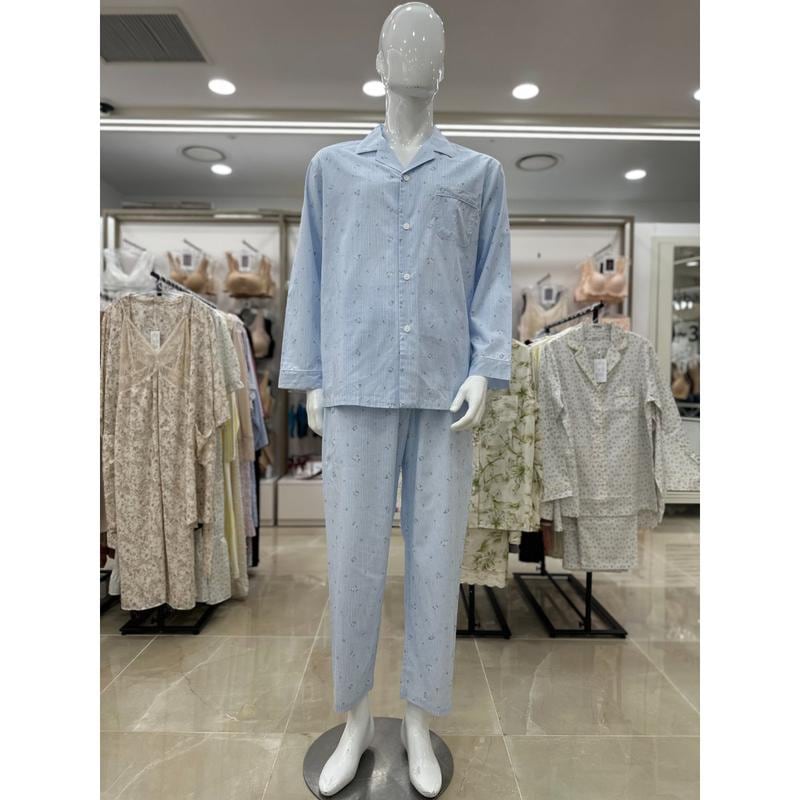 綿レーヨンストライプフラワー柄 女性パジャマ MP8890A (スターフィールドCOEX)