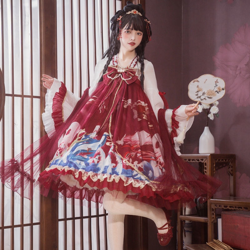 ロリィタ　和風　ワンピース　ジャンパースカート　ロリータワンピース
