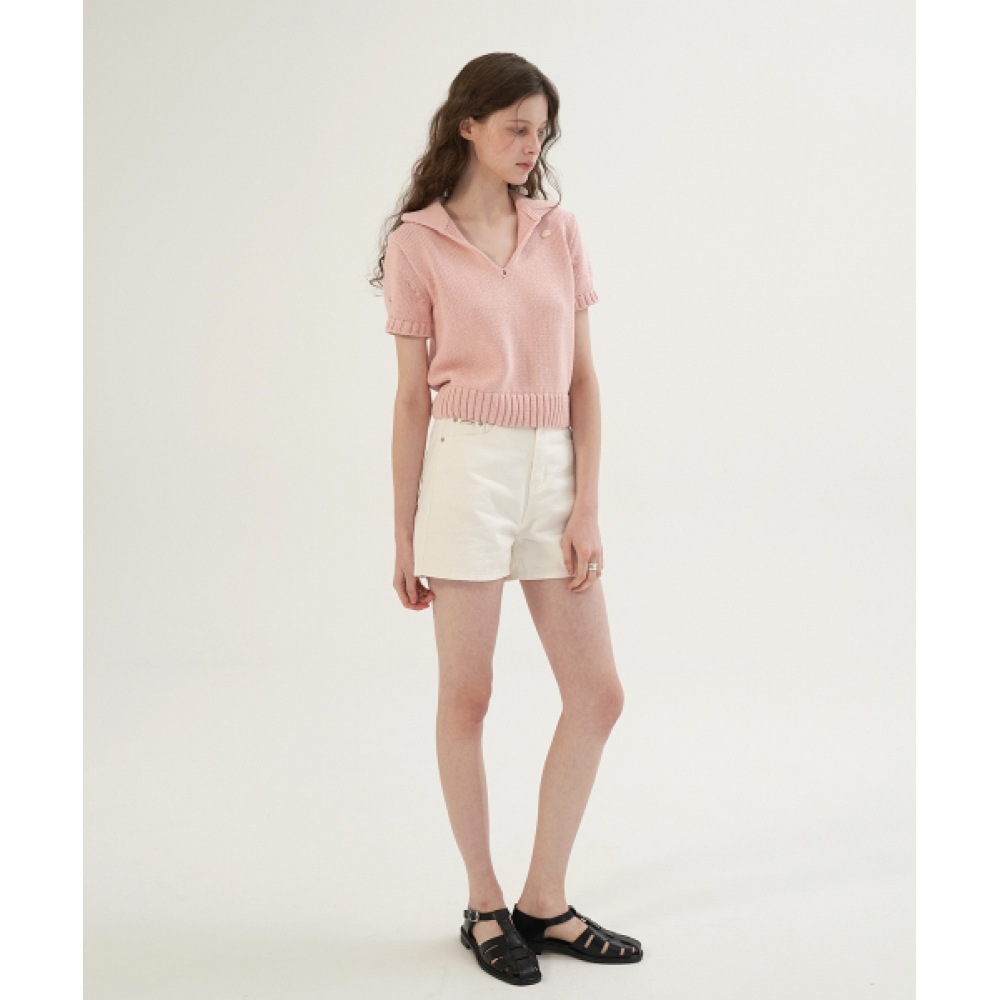 サムウェアバターパッチアイボリーショートパンツ-アイボリー