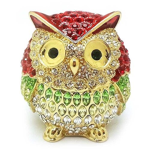 【ジュエリー ボックス】 リーフ クリスタル オウル フクロウ ジュエリー ボックス EX5551 999