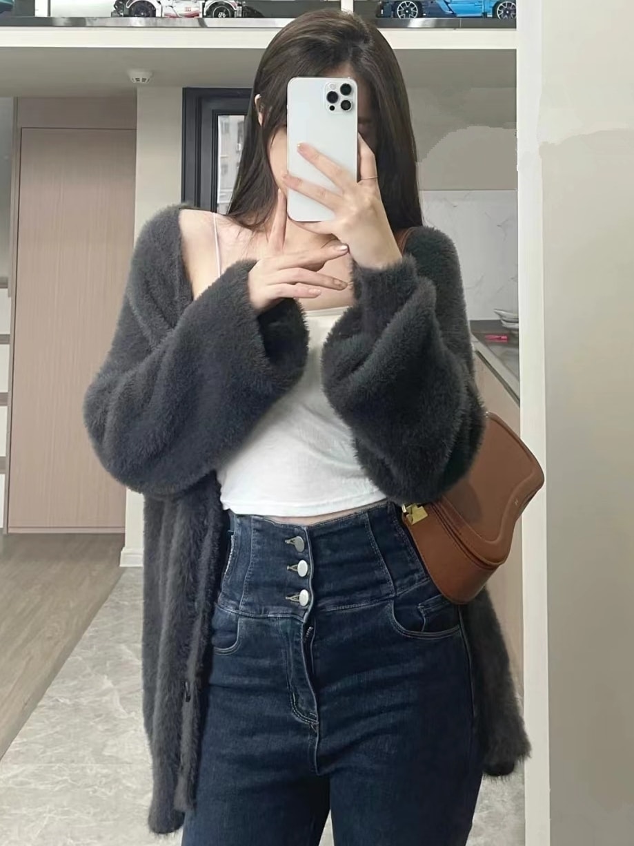 レディース トップス ニット カーディガン 長袖 フェミニン ストリート かわいい 大人可愛い きれいめ シンプル カジュアル おしゃれ かっこいい ガーリー ラブリー キュート ベーシック