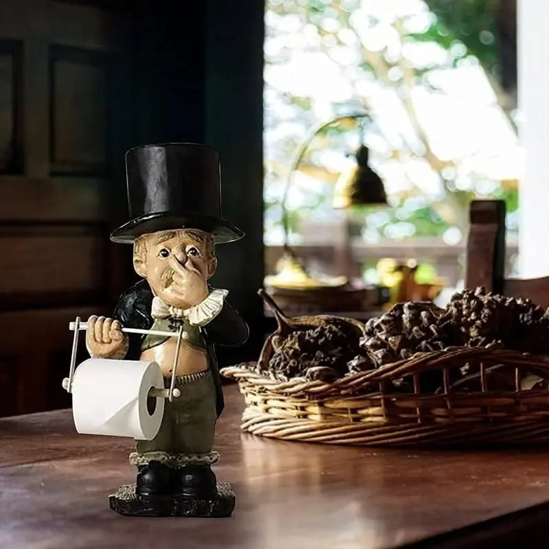 ペーパーホルダー ユニーク 個性的 紳士 モチーフ おしゃれ かわいい インテリア バス トイレット スタンド 収納 省スペース 自立 4-7 7,055円