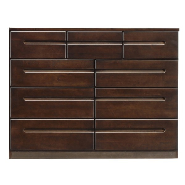 ローチェスト/リビングチェスト 4段/幅120cm 木製 日本製 ダークブラウン HUMMINGハミング 完成品