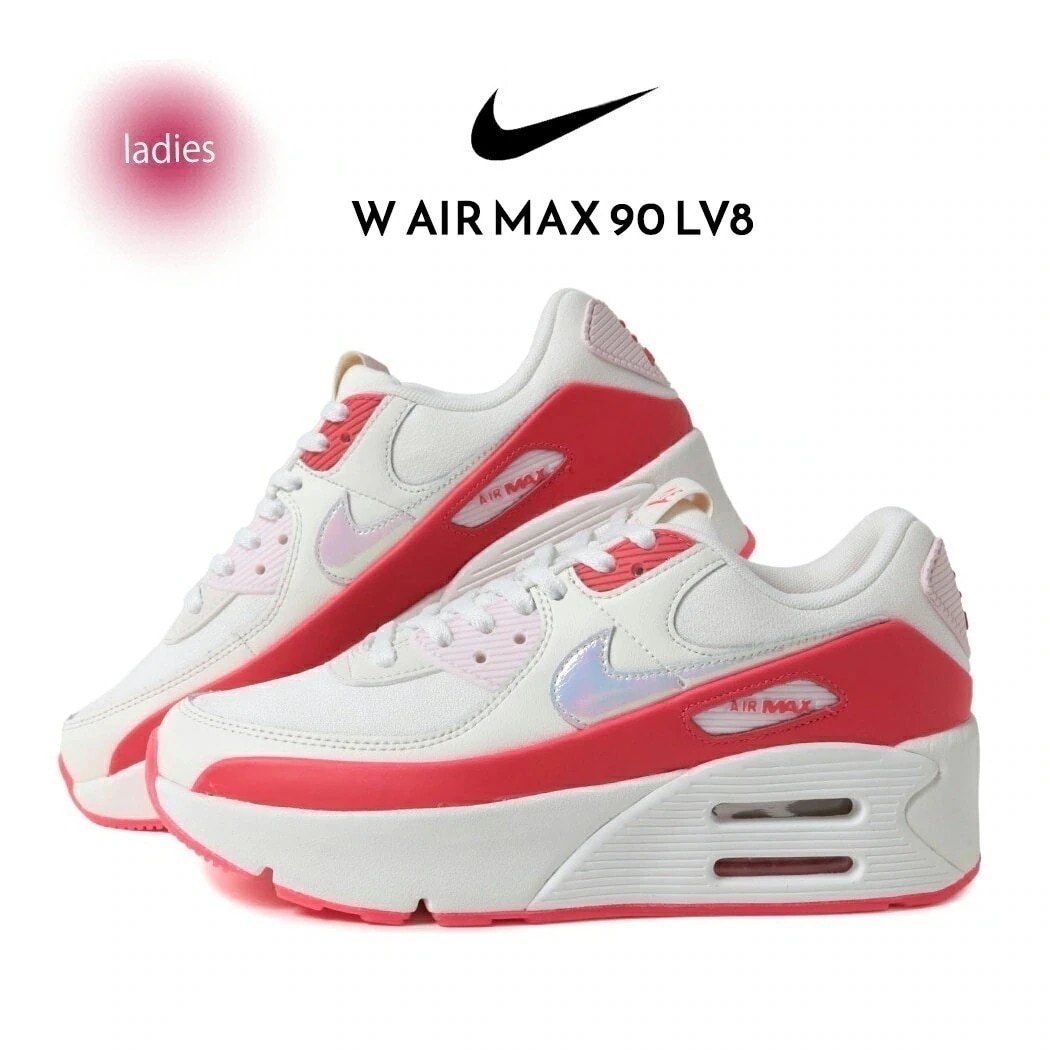 NIKE ナイキ ウィメンズ エアマックス 90 スニーカー W AIR MAX 90 LV8 SAIL/SIREN RED-PEARL PINK ( 白 赤 ピンク 厚底 レディース HF5073