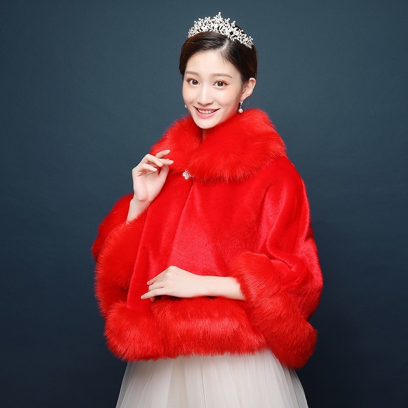 ウエディングショールオフホワイトブライダルケープ花嫁結婚式秋冬用ファーボレロ二次会成人式肩掛け発表会