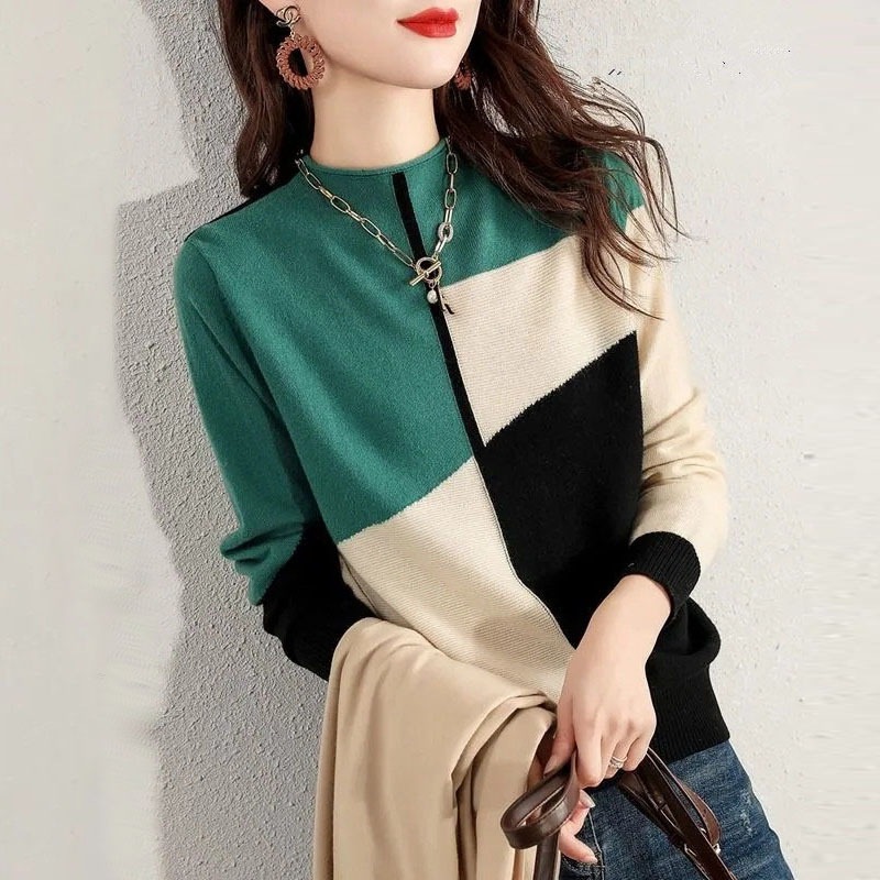 トップス ニットソー 袖あり 長袖 ラウンドネック 襟なし ストレート 厚手 かわいい 大人可愛い