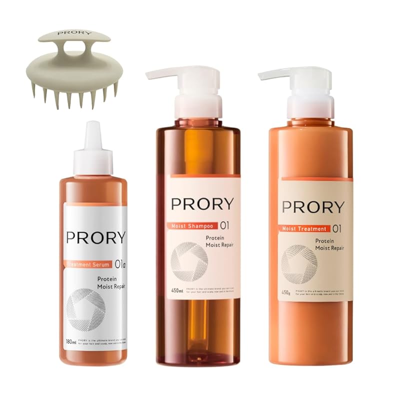 ロート製薬 PRORY プロリー モイストリペア 3点セット シャンプー セラム トリートメント 洗い流す 素髪再成 頭皮ケア うねり ダメージケア (本体) コーム付き 11,203円
