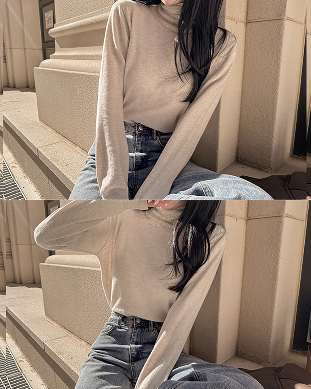 カシミヤタートルネック韓国ファッション レディース