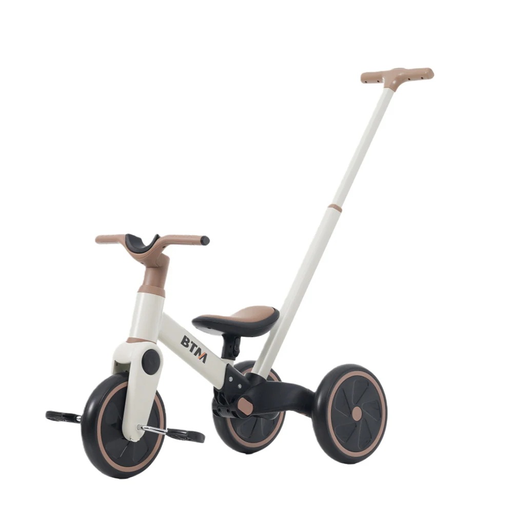 子供用三輪車 4in1 かじとり 足けりバイク ベビーカー 手押し棒 BTM 4way 3輪 二輪車 出かけ お散歩 ペダル付き コントロールバー付き 三輪車 自転車