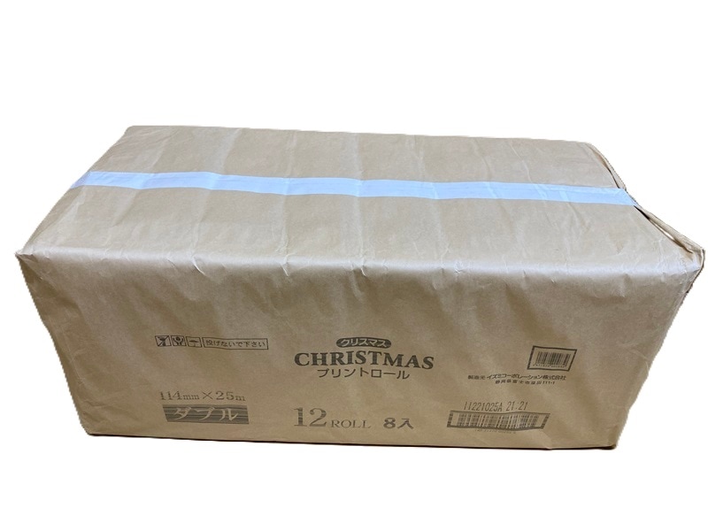 業務用/クリスマス/トイレットペーパー 2枚重ね/香り付/クリスマスのトイレはこれで決まり!かわいいサンタやツリーが素敵! 12Rx8 96個入 クラフト梱包