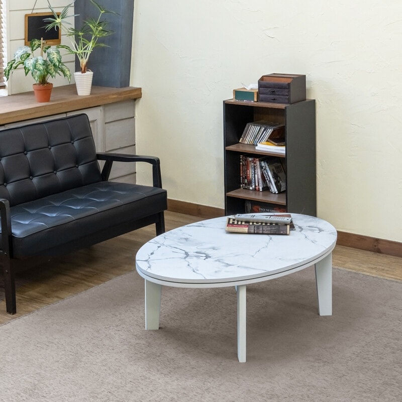 こたつテーブル こたつ コタツ 楕円形 105 おしゃれ 古材風 300W 炬燵 テーブル 机