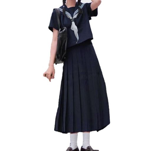 コスパ最高 即納 CITY SEA SKY セーラー服 コスプレ Sサイズ 女子制服 半袖 紺色 4点セット セーラー服 大きいサイズ ロングスカート 女子高生 可愛い服 学ラン ハロウィン仮装 スケ 5,523円