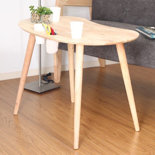 最適な価格 キッズテーブル 幅80cm 机 テーブル 天然木 木製 ペン立て ドリンクホルダー 机・デスク