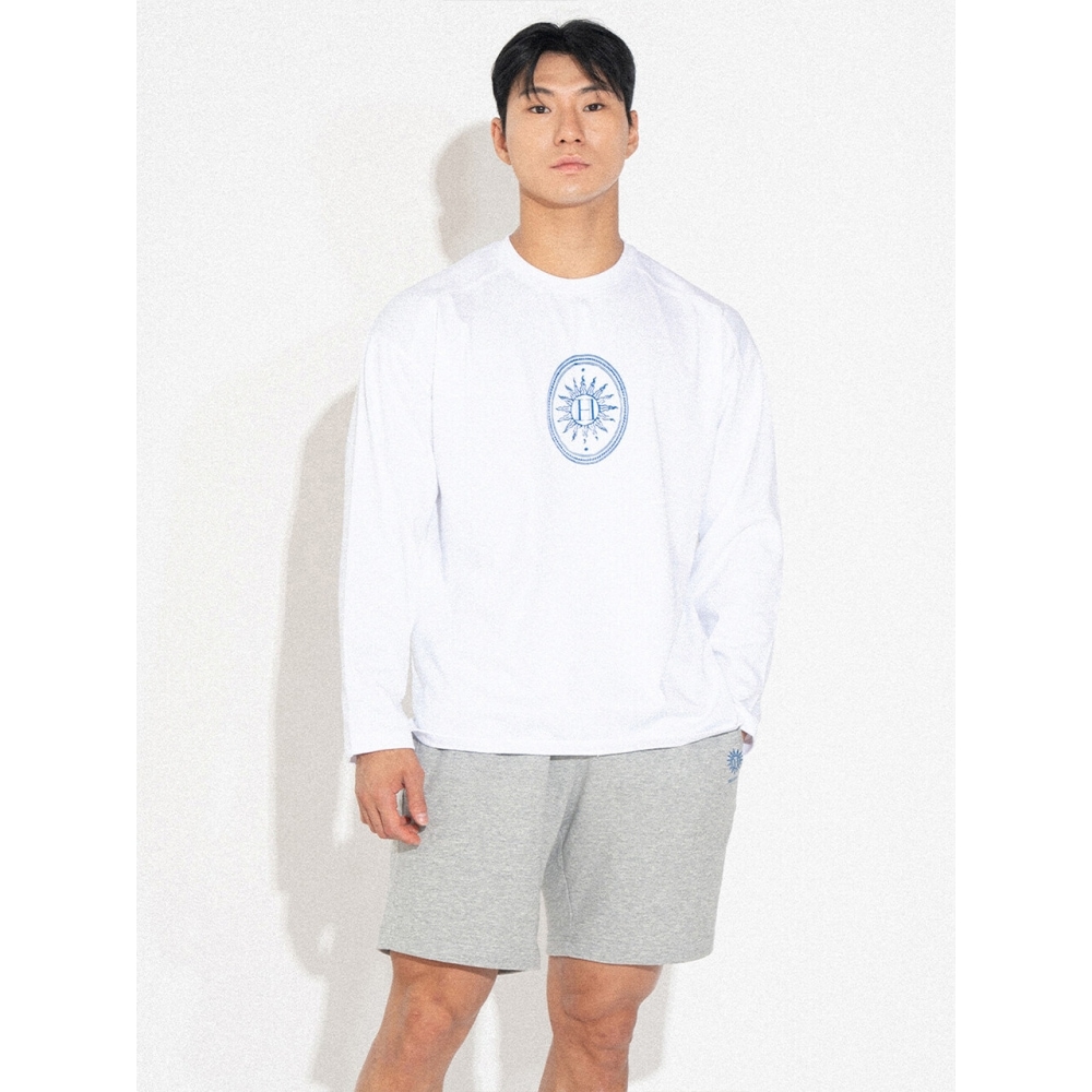 ヘリオスオーバーフィットTシャツシグネチャー.1 ホワイトブルー