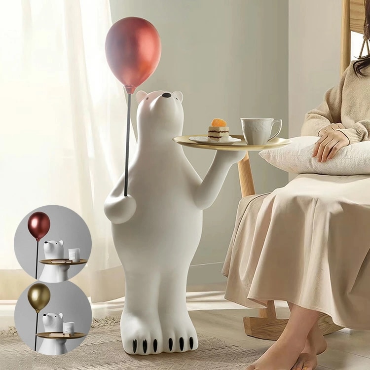 トレイ お盆 インテリア シロクマ ホッキョクグマ 北極熊 バルーンベア 北欧 オブジェ オシャレ