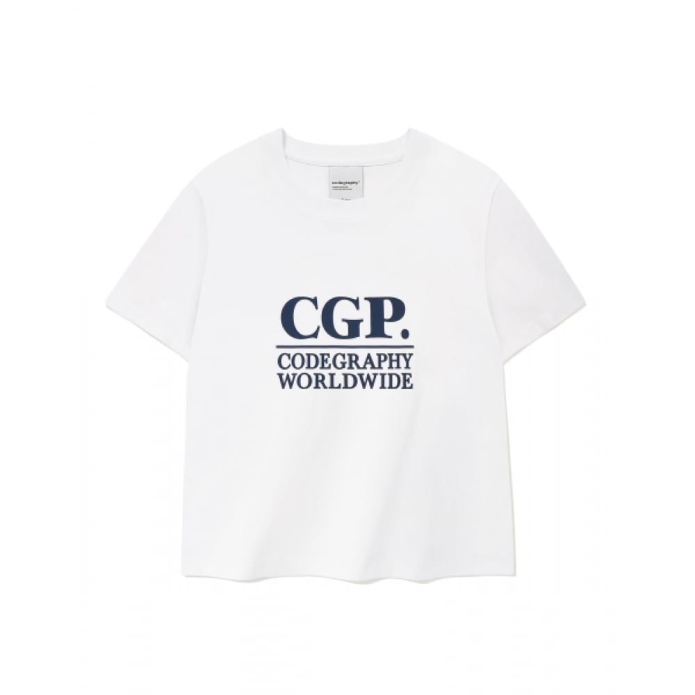 CODEGERY (レディース) スクエアロゴショートスリーブ Tシャツ_ホワイト